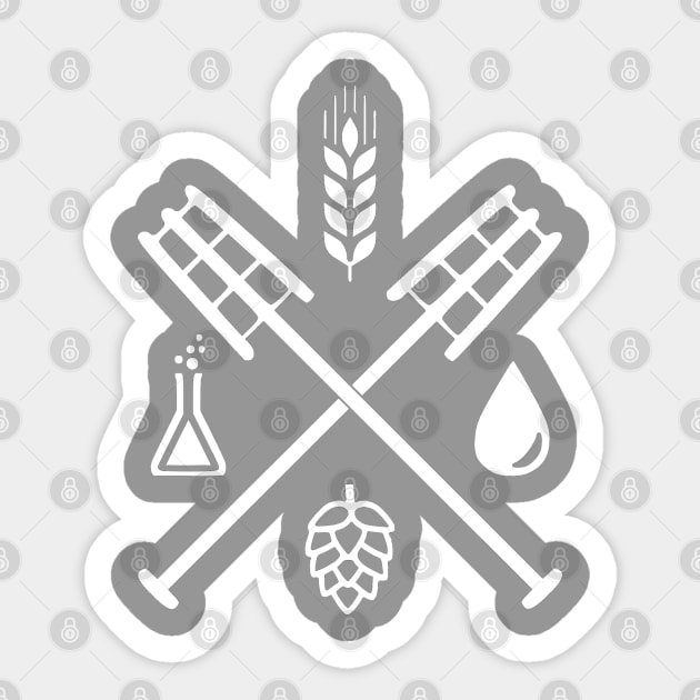 Beer Ingredients Dueling Paddles [Light] (No Outline) Sticker by PerzellBrewing